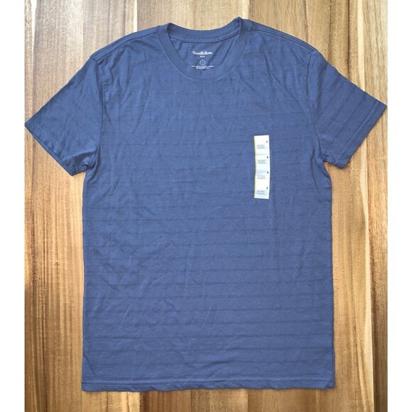 Goodfellow & Co Mens Casual Blue Crew Neck Short Sleeves T-Shirt Size Small - Picture 10 of 11